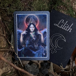 Lilith altaar gebedskaart | donkere godinnenkunst |  bekrachtigingsspreuk