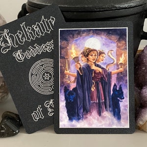 Tarjeta del altar de Hécate / Arte de la diosa ACEO / Acuarela de Hécate