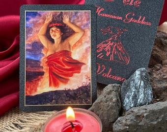 Madame Pele Volcano Goddess | Hawaiian Altar Card | Fire Deities