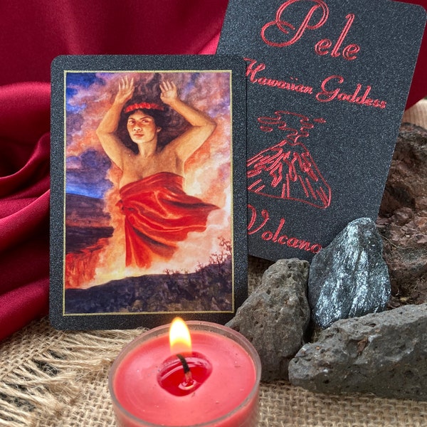 Madame Pele Volcano Goddess | Hawaiian Altar Card | Fire Deities