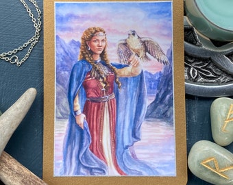 Frigg Prayer Card | Frigga Norse Goddess Altar Worship