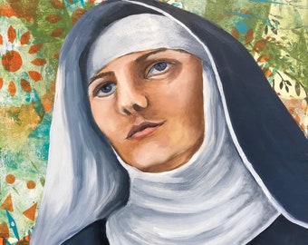 St. Juliana, Juliana van Falconieri, heilige kunst, bevestigingsgeschenk, gepersonaliseerd geschenk, religieus geschenk, inspirerende kunst, moderne icoon