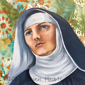 St. Juliana, Juliana of Falconieri, saint art, confirmation gift, personalized gift, religious gift, inspirational art, modern icon
