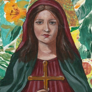 St. Lillian, patron saint of Lily, patron saint of Elizabeth, patron saint of strength faith, modern icon, confirmation gift, inspirational
