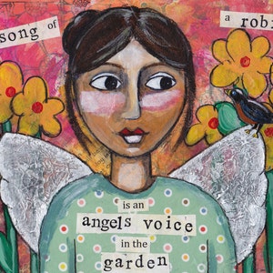 Angel painting, angel artwork, personalized art, inspirational art, wall art, home decor