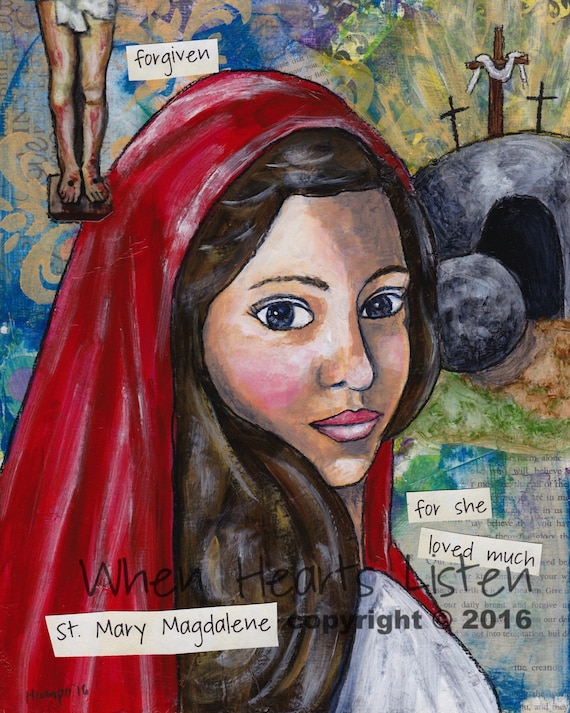 St. Mary Magdalene - confirmation gift - religious gift - personalized gift- saint art - patron saint - Mary Magdalene - gift for teen