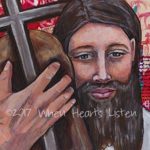 Jesus, painting of Jesus, religious art, religious painting, modern icon, religious gift
