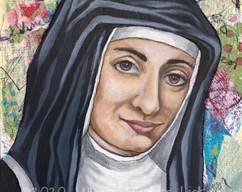 St. Louise de Marillac, patron saint of social workers, religious icon, modern icon, confirmation gift, religious gift, inspirational art