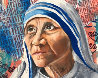 Saint Teresa of Calcutta, Mother Teresa, Confirmation gift, modern icon, religious gift, saint art, icon, religious art, personalized art