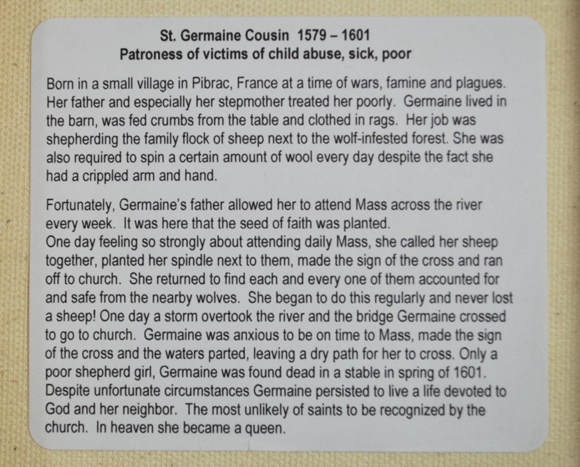 St Germaine Saint Art Patron Saint of Poor Patron Saint of Etsy