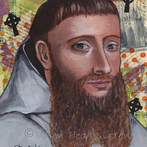 St. Adam, Adam of Dryburgh, saint art, inspirational art, personalized art, religious gift, confirmation gift, religious icon, saint icon