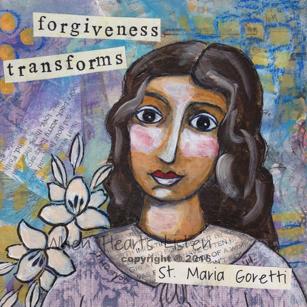 St. Maria Goretti, Patron saint of teens, religious or confirmation gift, religious art, saint painting, personalized artwork
