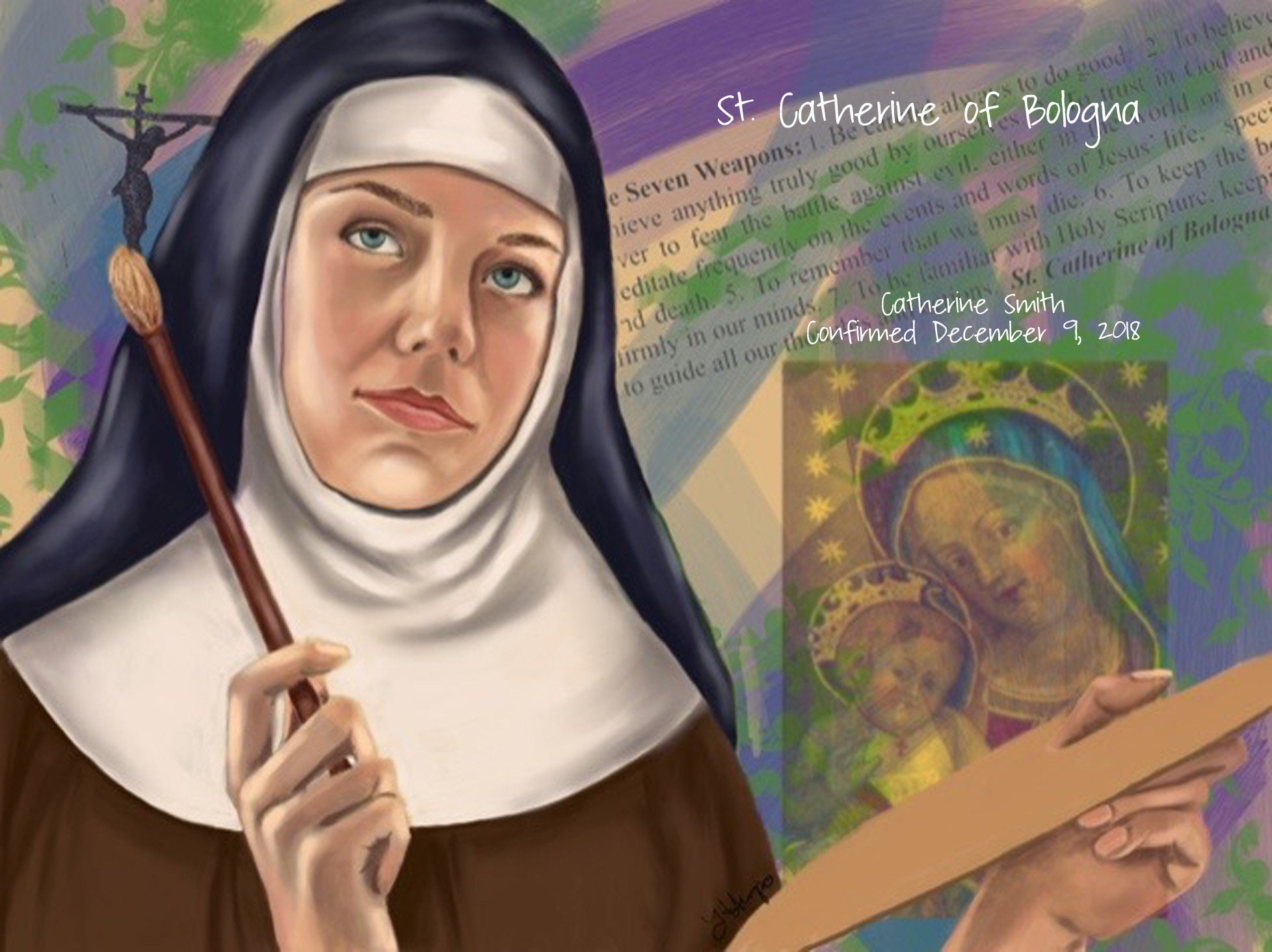 St. Catherine of Bologna patron saint of artists saint art Etsy