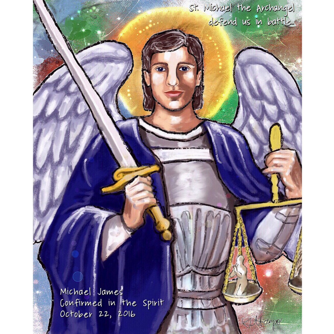 St. Michael the Archangel St. Michael Saint Art - Etsy