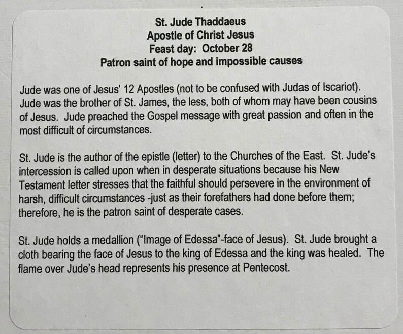 St. Jude, Patron Saint, Patron of Lost Causes, Apostle of Hope, Saint