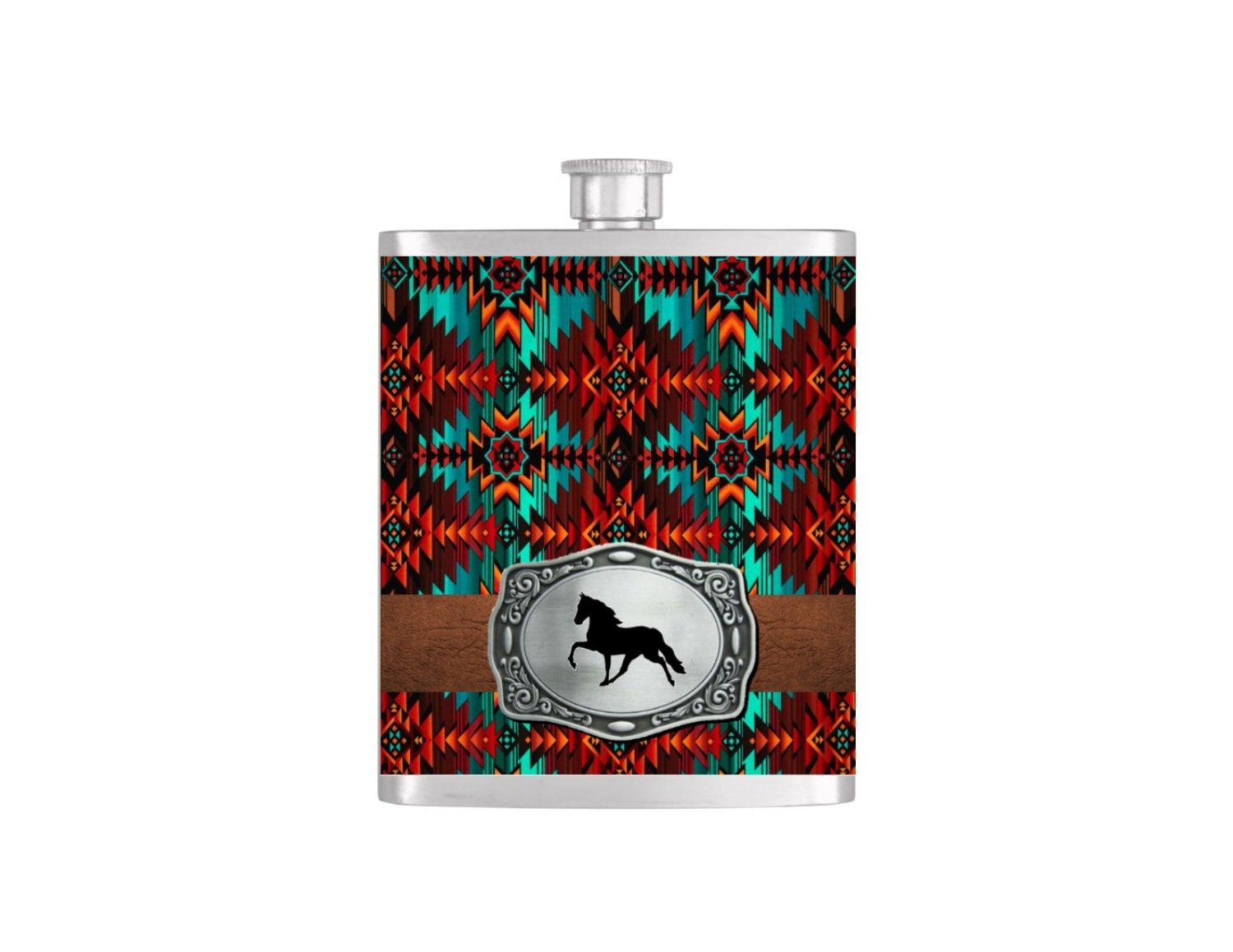 Equestrian Design Personalised 6oz Hip Flask 