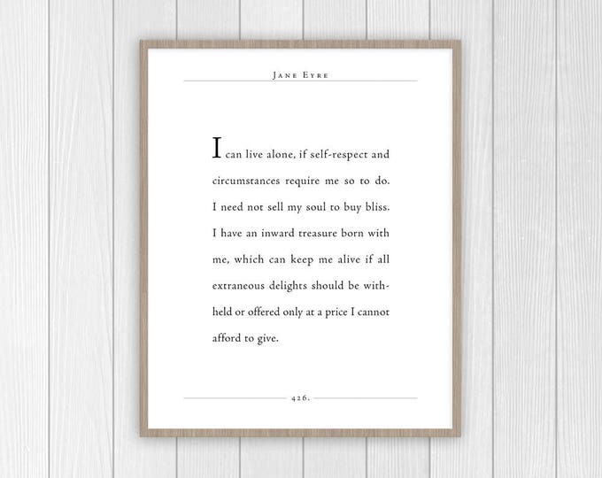 Jane Eyre Quote Charlotte Bronte Quote Print Book Quote Etsy