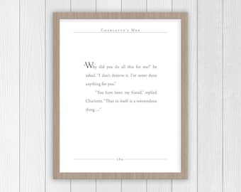 Charlotte&#39;s Web Quote | E.B. White quote | You Have Been My Friend | Charlotte&#39;s Web Nursery Decor | Motivational Quotes | Classic Lit Quote