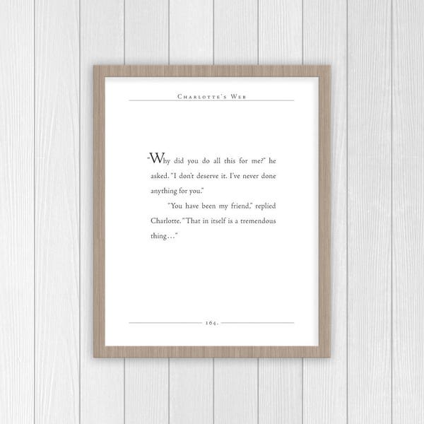 Charlotte's Web Quote | E.B. White quote | You Have Been My Friend | Charlotte's Web Nursery Decor | Motivational Quotes | Classic Lit Quote