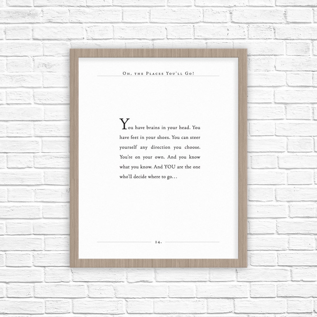 Buy Dr. Seuss Quote | Oh, the Places You'll Go Quote | Office Decor | Gifts  for Graduate | Graduation Gift | Dorm Decor | Graduation Present Online in  ..., image size:1080x1080