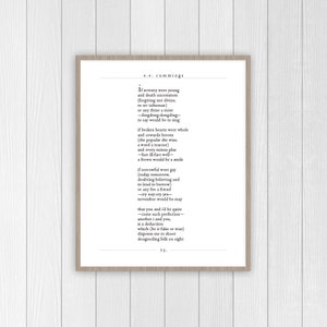 E.e. Cummings Poem Quote If Seventy Were Young Poem Print - Etsy