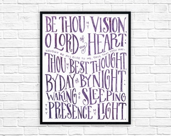 Be Thou My Vision Print | Bible Verse Home Decor | Christian Wall Art | Be Thou my Vision Lyrics Poster | Christian Home Decor | Hymn Lyrics