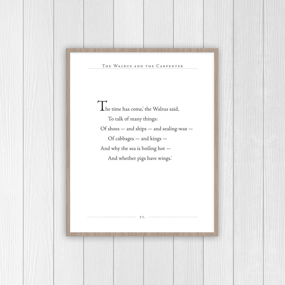 The Walrus and the Carpenter Lewis Carroll Poem Nursery Decor for Baby Wonderland Nursery