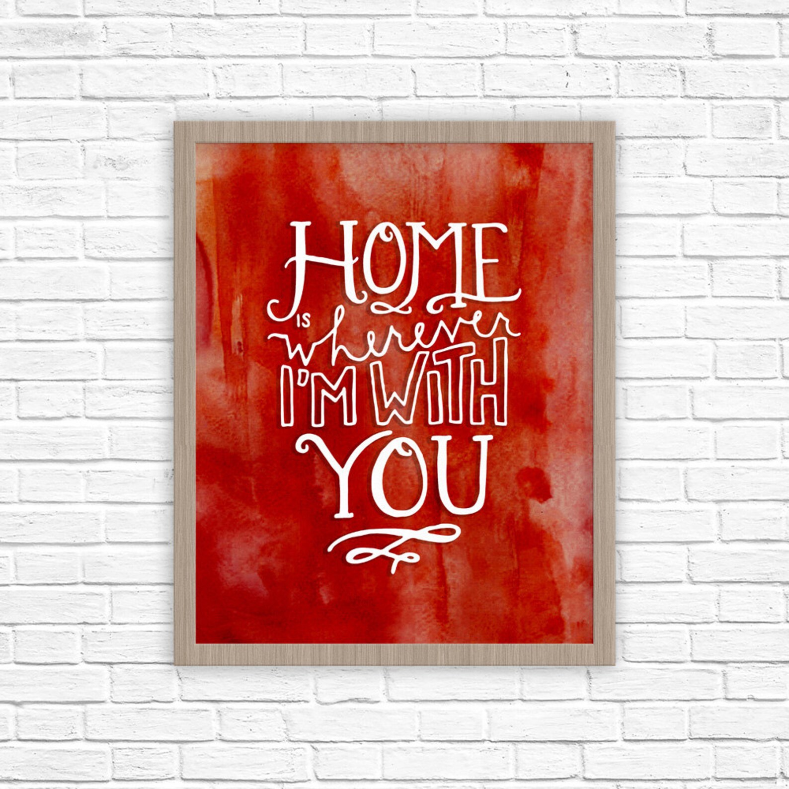 Home is Wherever I'm With You Poster Home Print Gifts Etsy