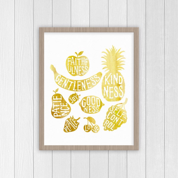 Fruit of the Spirit Print | Bible Verse Art Print | Nursery Art | Scripture Art | Playroom Poster | Christian Home Decor | Bible Wall Art