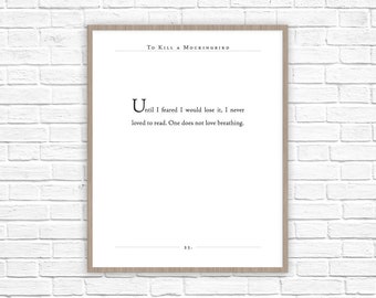 Harper Lee Quote | To Kill A Mockingbird Print | TKAM Classic Lit Book Page | Literary Gift | Classic Quote | Classic Literature