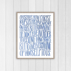 Observe How Christ Loves Us Print | Christian Home Decor | Ephesians Wall Art | Verse Art | Scripture Art | Bible Wall Decor
