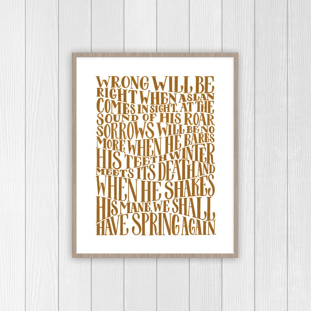 Aslan Quote // Narnia, CS Lewis Poster for Sale by CarolineTherese