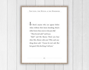 Chronicles of Narnia Quote | Lion, Witch, & Wardrobe Print | CS Lewis Quote | Aslan Quote | Narnia Nursery Decor | Playroom Art