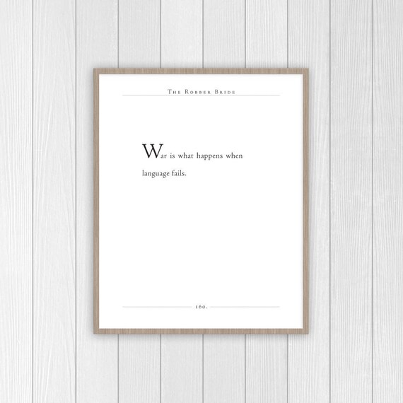 Margaret Atwood Quote The Robber Bride Art Print When Etsy