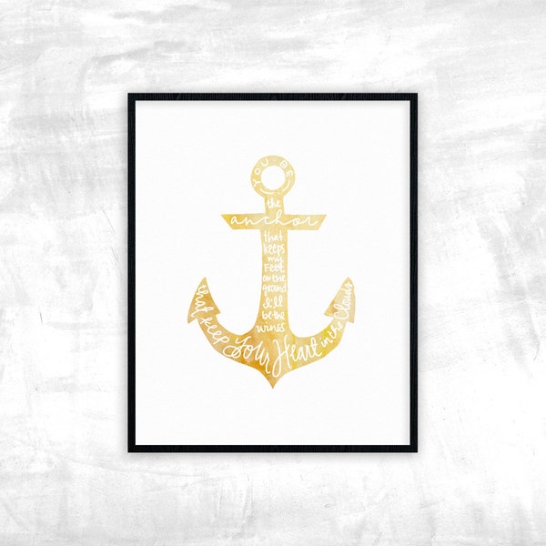 You Be The Anchor Nautical Print | Mayday Parade Handlettered Quote