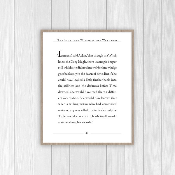 Chronicles of Narnia Quote | Lion, Witch, & Wardrobe Print | CS Lewis Quote | Aslan Quote | Narnia Nursery Decor | Playroom Art