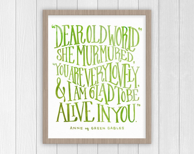 Featured listing image: Anne of Green Gables Quote | Anne Shirley | Anne with an E | LM Montgomery Quote | Classic Literature Book Poster | Strong Girls