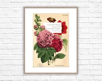The Secret Garden Quote | Botanical Quote Print | Classic Book Quote | Gift for Book Lover | Classic Quote | Frances Hodgson Burnett Quote