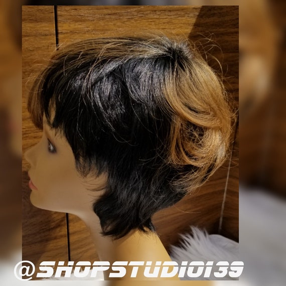 Human Hair Low Maintenance Short And Sassy Non Lace Wig Etsy