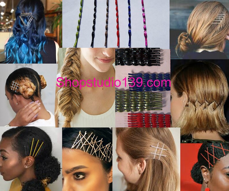 Celebrity Style Handpainted Glitter Drop Hair Pin Colorful Etsy