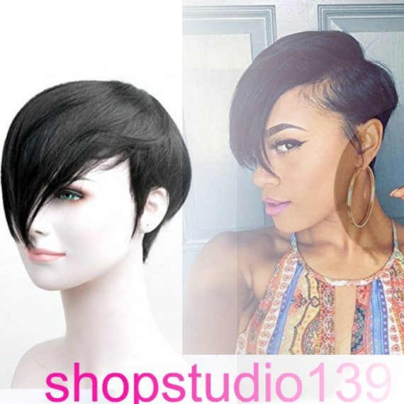 Sexy Human Hair Short And Sassy Custom Made Wig Etsy