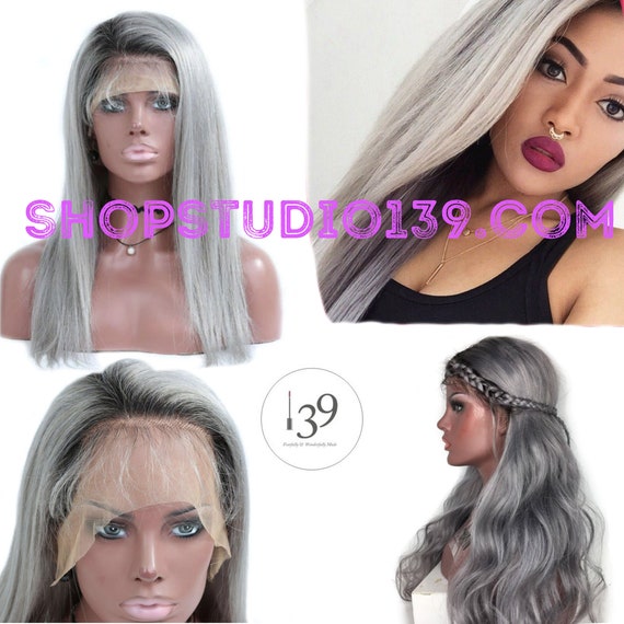 Celebrity Wowfactor Kardashian Style Silver Grey Black Root Etsy