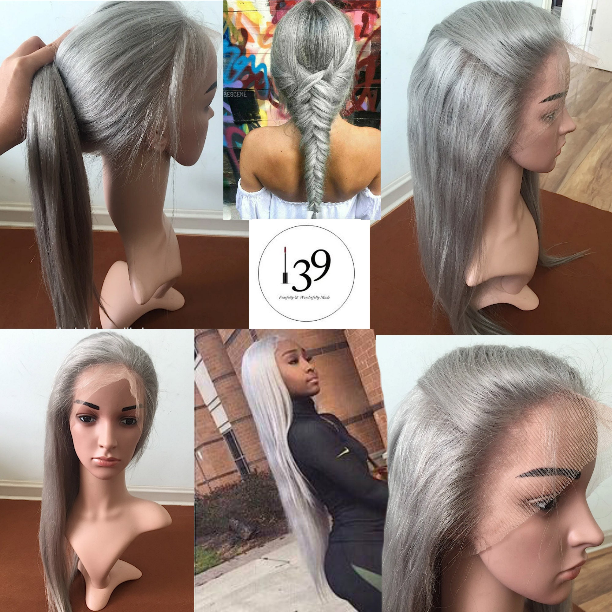 Celebrity Forever Young Platinum Grey Silver Lace Front Human Etsy