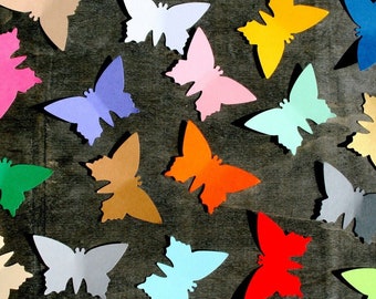 Paper Butterflies in Various Colors and Sizes - 50 pieces