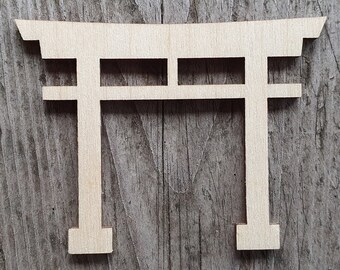 Forme Torii, 3 » - 20 », Découpe laser, Shap de porte japonaise, Formes découpées en bois inachevées pour l’artisanat et les décorations, Découpes spirituelles