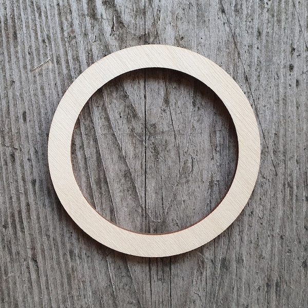 Circle ring shape, 3" - 20", Laser cut, Circle outline cut out, Wooden circle ring shape, Unfinished Wood, Wooden cutout shapes for crafts