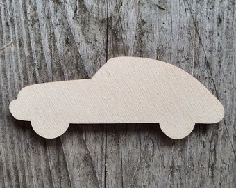 Car shape, 3" - 20", Laser cut, Unfinished Wood, Wooden Cutout Shapes for crafts and decorations, Wooden cutouts, Wooden car cut outs