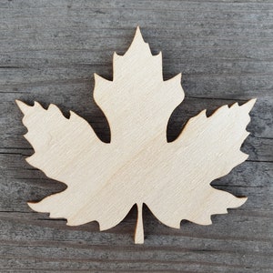 Foglia d'acero in legno tagliata al laser per progetti artigianali fai da te - Ritagli di foglie d'acero, foglie grezze - Scegli la TAGLIA!