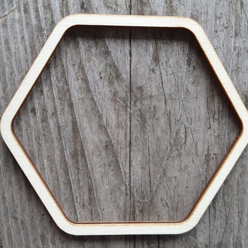 Hexagon Shape Laser Cut Unfinished Wood Cutout Shapes Etsy