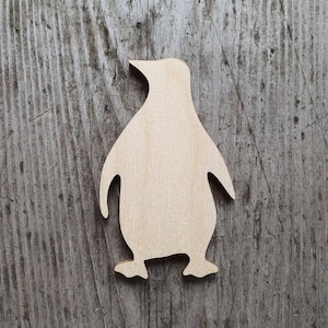 Pinguïnvorm, MEERDERE MATEN, pinguïn uitgesneden, onafgewerkt hout, lasergesneden houten vormen voor knutselen en decoraties, houten uitsparingen